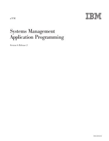 Systems Management Application Programming - z/VM - IBM