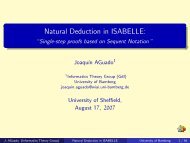 Natural Deduction in ISABELLE: - ``Single-step proofs based on ...