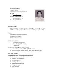 Mrs. Manisha R. Mhetre Assistant Professor Instrumentation ...