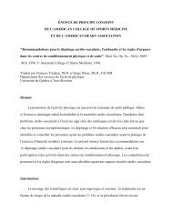 Recommandations - American College of Sports Medicine