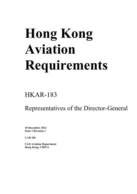 HKAR-183 Representatives of the Director-General