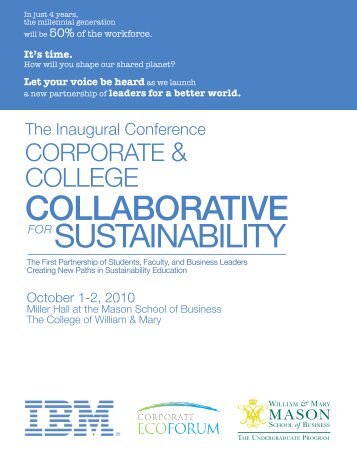 Sustainability Collaborative Booklet - Mason School of Business ...