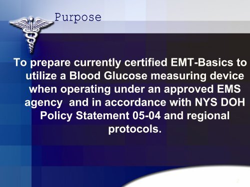 Blood Glucose Measuring Devices in the Pre-Hospital ... - CNY EMS