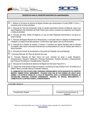 Almacenadoras - Servicio AutÃ³nomo de ContralorÃ­a Sanitaria