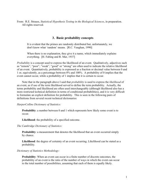 3. Basic probability concepts