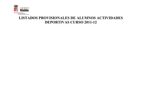 listado provisional de admitidos 2011-12 - Ayuntamiento Villalbilla