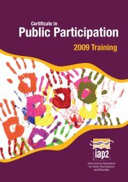 The IAP2 Certificate in Public Participation - International ...