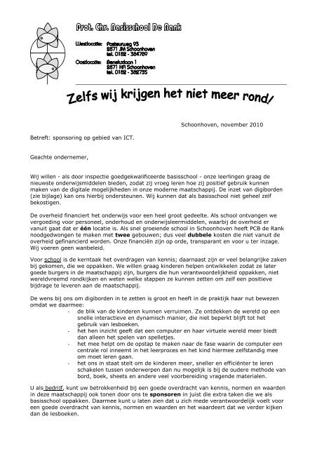 brief sponsoring  PCB De Rank