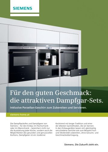 Für den guten Geschmack: die attraktiven Dampfgar-Sets. - Siemens