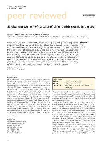 peer reviewed - Irish Veterinary Journal
