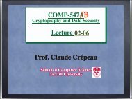 Course notes (chap. 1 Number Theory, chap. 2 ... - McGill University