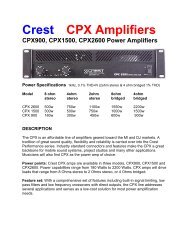 Crest CPX Amplifiers - Alectro Systems Inc.