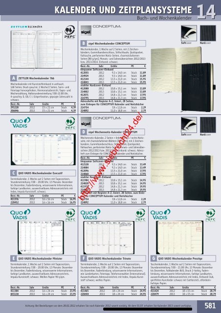 Kalender u. Zeitplansysteme - Bürobedarf Siebrecht - Recklinghausen