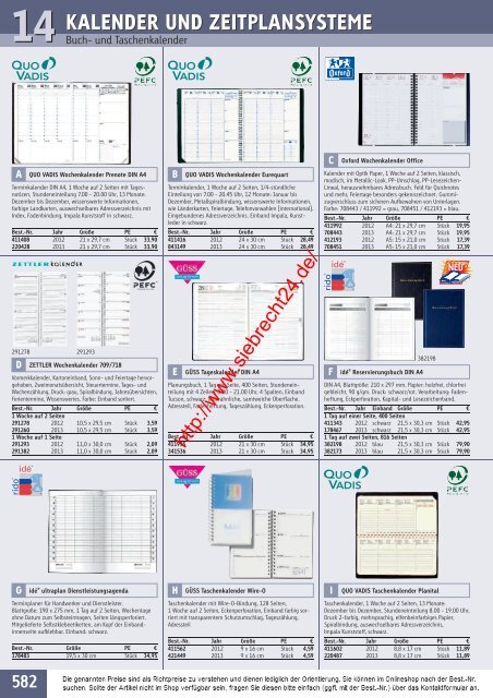 Kalender u. Zeitplansysteme - Bürobedarf Siebrecht - Recklinghausen