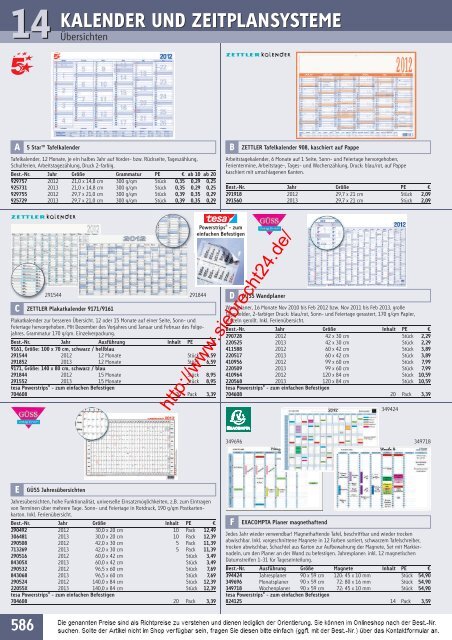 Kalender u. Zeitplansysteme - Bürobedarf Siebrecht - Recklinghausen