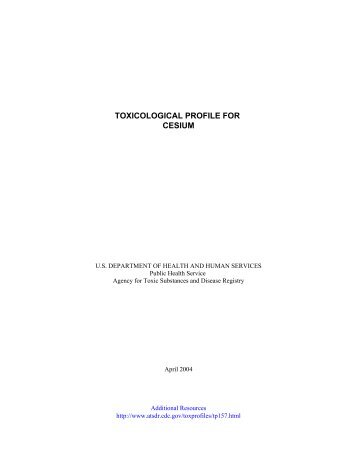 TOXICOLOGICAL PROFILE FOR CESIUM - Davidborowski.com