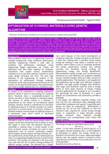 optimization of flywheel materials using genetic algorithm