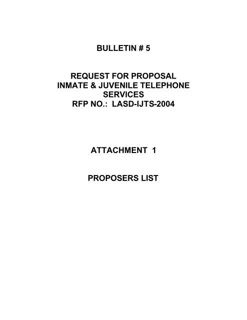 Bulletin #5 Attachment 1 Cover Page - Los Angeles County Sheriff's ...