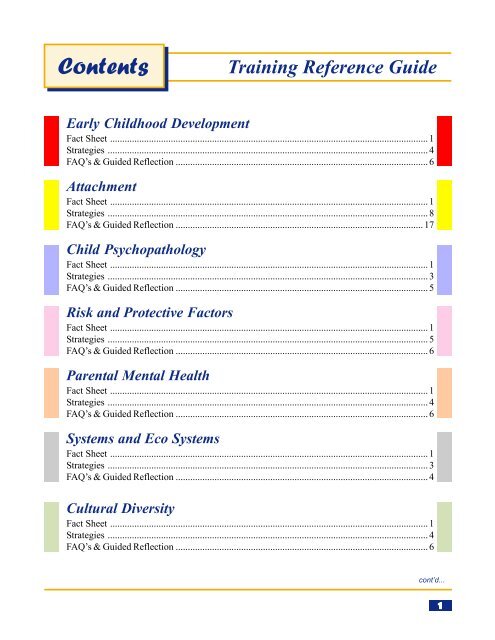 Early Childhood Mental Health Treatment: Training Reference Guide