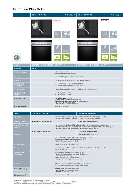 Komfort-Sets - Siemens Hausgeräte