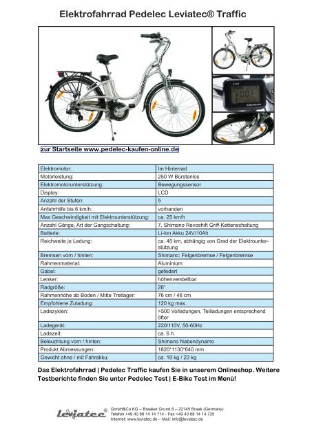 Elektrofahrrad Pedelec Leviatec® Traffic