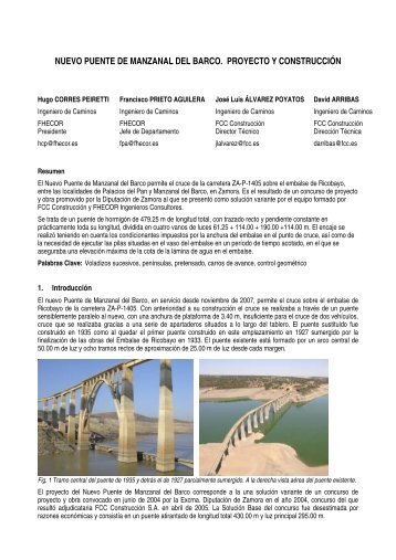 NUEVO PUENTE DE MANZANAL DEL BARCO. PROYECTO Y ...