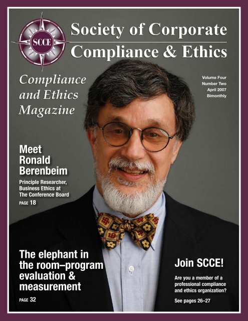 Meet Ronald Berenbeim - Society of Corporate Compliance and Ethics