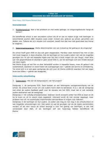 Coaching bij een drugbeleid op school - Vad.be