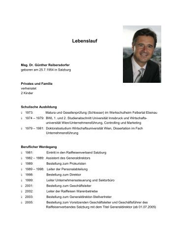 Lebenslauf Dr. Reibersdorfer - UNIQA Group