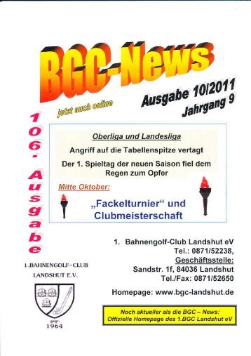 Ausgabe 10 / 2011 - BGC Landshut