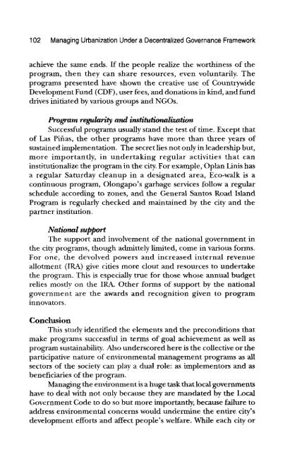 Metropolitan Arrangements - Philippine Institute for Development ...