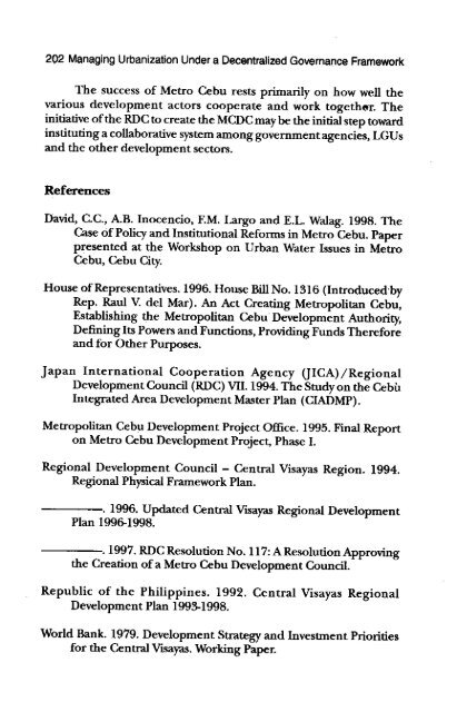 Metropolitan Arrangements - Philippine Institute for Development ...