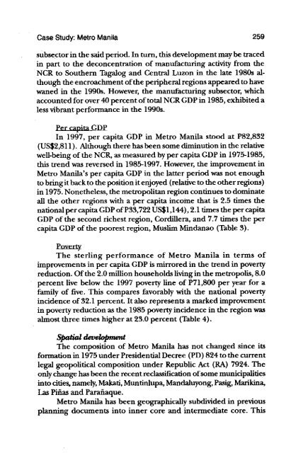 Metropolitan Arrangements - Philippine Institute for Development ...