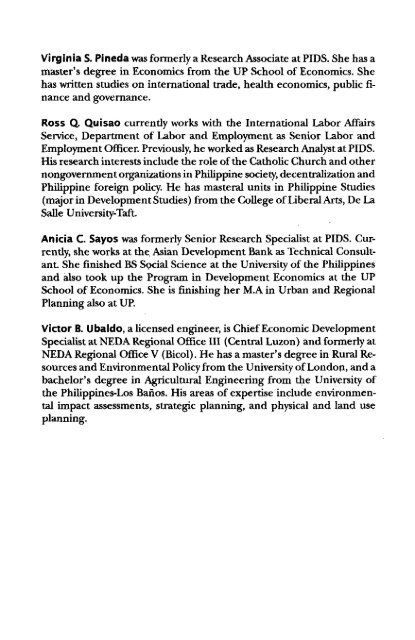 Metropolitan Arrangements - Philippine Institute for Development ...