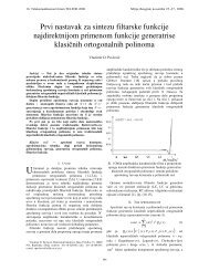 Prvi nastavak za sintezu filtarske funkcije ... - Telfor 2008
