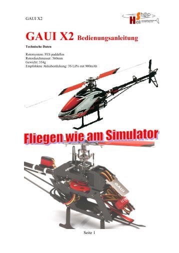 GAUI X2 Bedienungsanleitung - Heli Shop