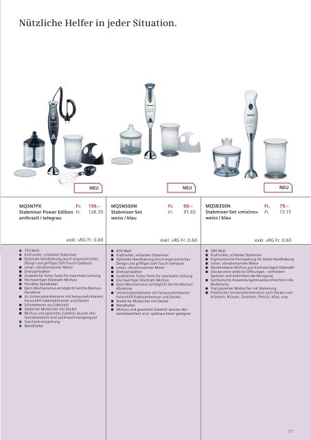 Das Kleingeräte- und Bodenpflege-Programm von Siemens.