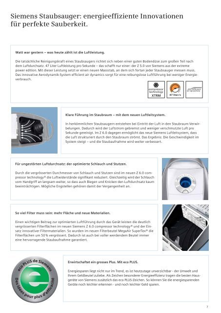 Das Kleingeräte- und Bodenpflege-Programm von Siemens.