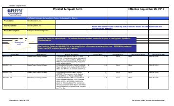 Effective September 26, 2012 Pricelist Template Form - Peppm