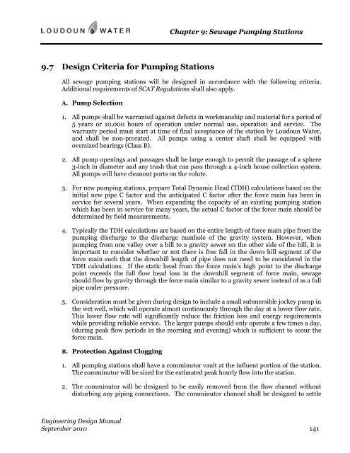 Engineering Design Manual - Loudoun Water