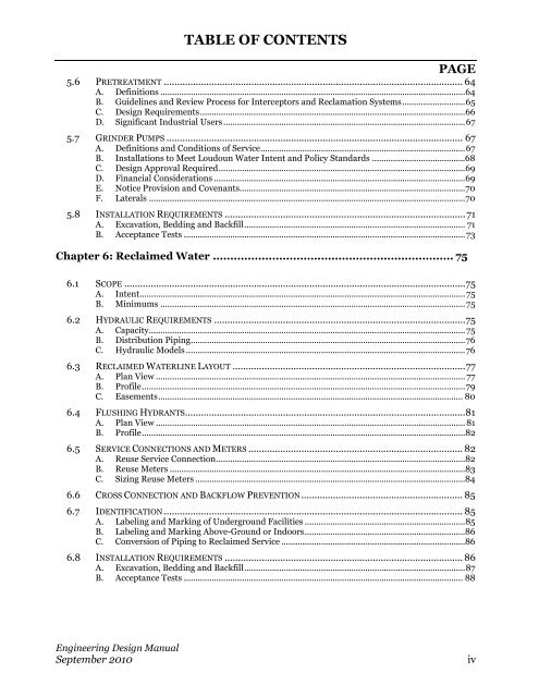 Engineering Design Manual - Loudoun Water