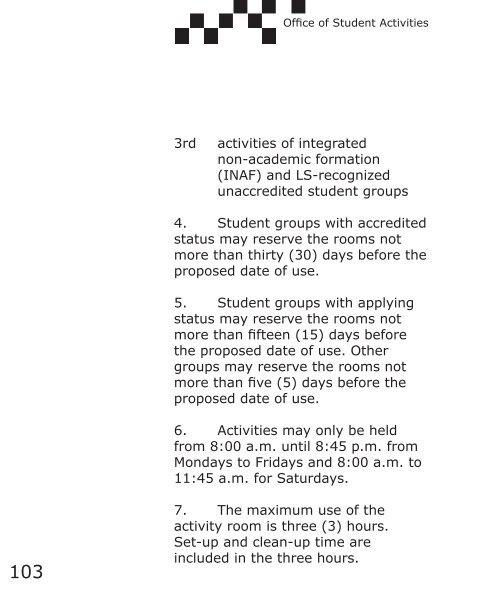 Guidelines for Student Activities, 2008 Edition - Ateneo de Manila ...