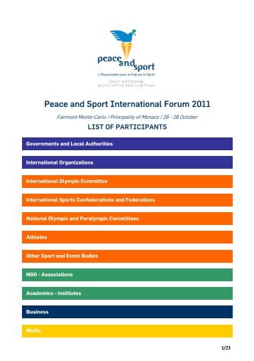 List of Participants_MAJ281211pdf - Peace and Sport