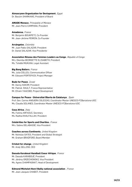 List of Participants_MAJ281211pdf - Peace and Sport