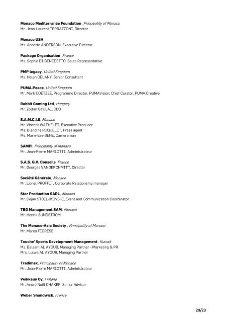 List of Participants_MAJ281211pdf - Peace and Sport