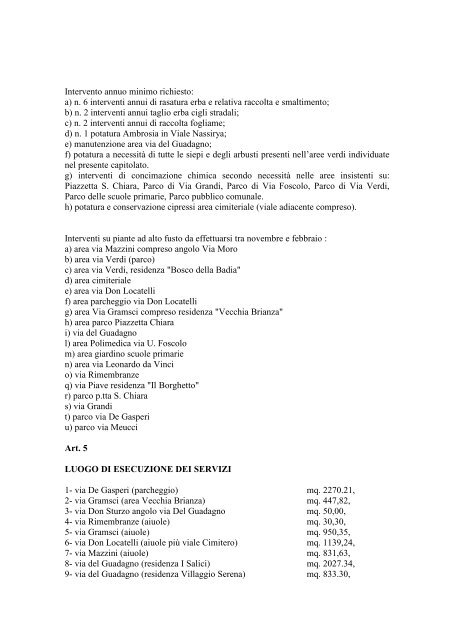 09.05.2013 - Roncello capitolato gara verde.pdf - Comune di Roncello