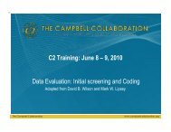 Initial screening and Coding - The Campbell Collaboration