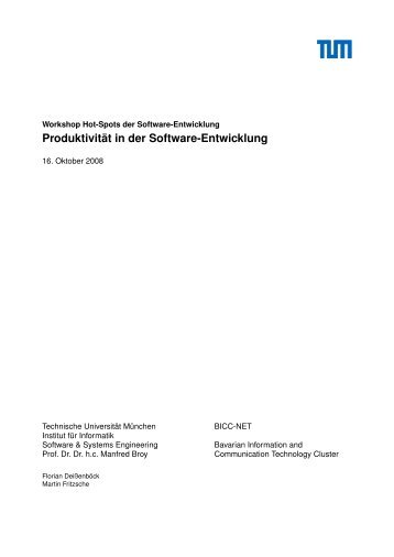 Tagungsband zum HSE-08/1 - Software and Systems Engineering ...
