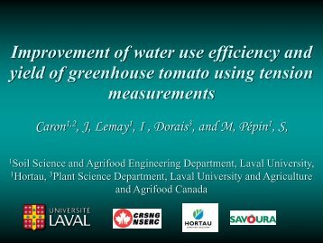 Improvement of water use efficiency and yield of greenhouse tomato ...