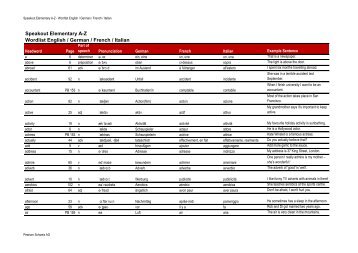 Speakout Elementary A-Z Wordlist English ... - Pearson Schweiz AG